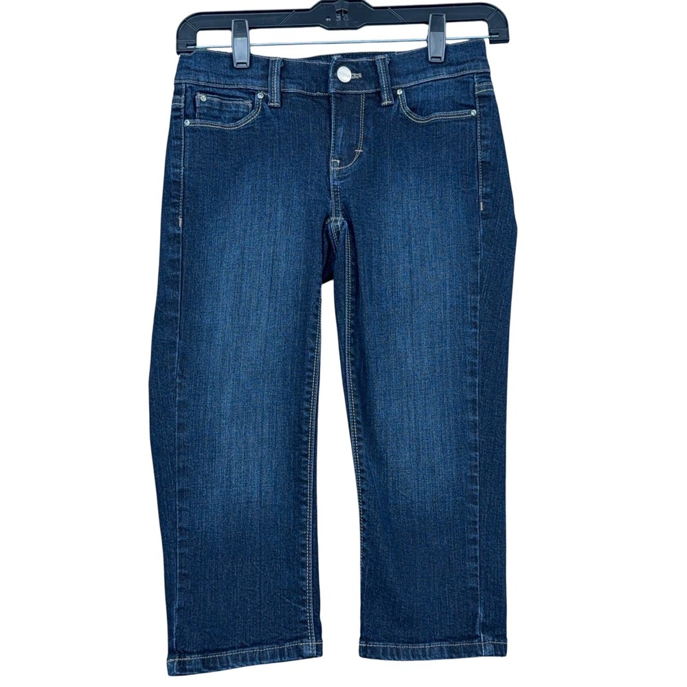 White House Black Market Noir Pedal Pusher‎ Women 00 Cotton Blend Dark Wash Blue